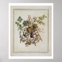 A garden textile design , from 'Oeuvre contenant u