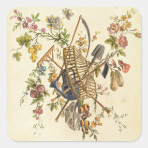 A garden textile design, from 'Oeuvre contenant un Square Sticker