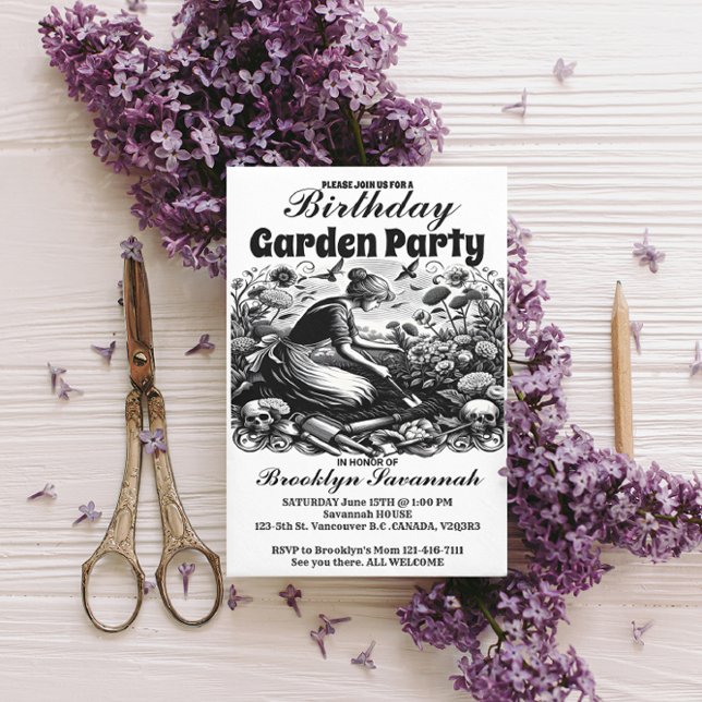 A Gardeners Labour Garden Party Invitation Postcard (Creator Uploaded)