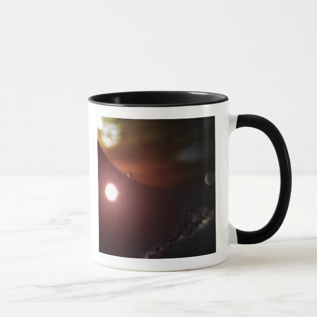A gas giant planet orbiting a red dwarf star mug (Right)