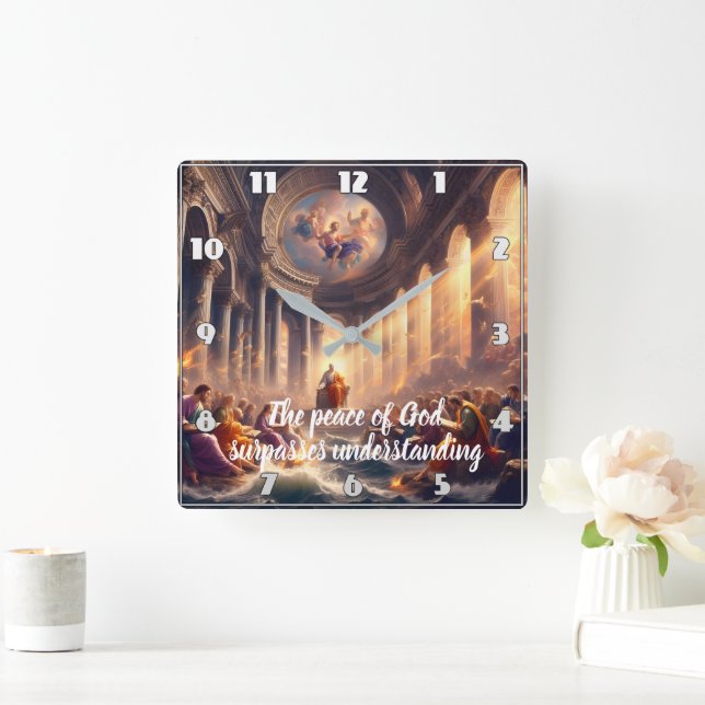 A Gathering of Souls in a Room Square Wall Clock (Home)