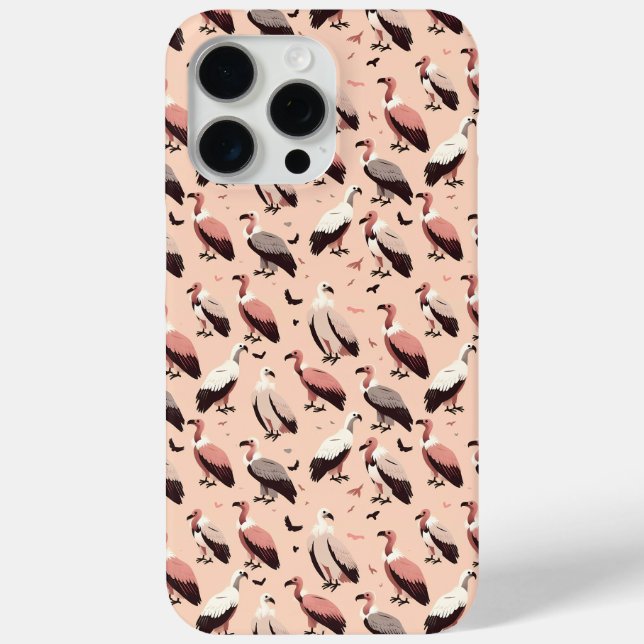 A Gathering of Vultures Pattern Case-Mate iPhone Case (Back)