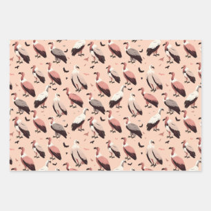 A Gathering of Vultures Pattern Wrapping Paper Sheet