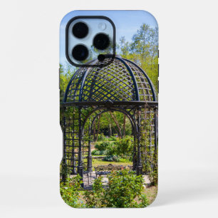 a gazebo in a gorgeous garden landscape iPhone 16 pro max case