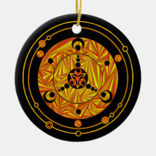 A Geeky Christmas Scifi Crop Circle Design Holiday Ceramic Tree Decoration