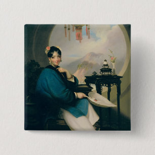 A Geisha Girl 15 Cm Square Badge