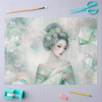 A Geisha in Green Design Series #26 Tissue Paper