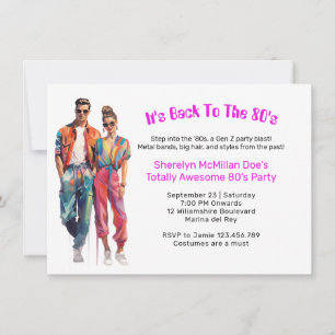 A Gen Z Totally 80's Party Invitation