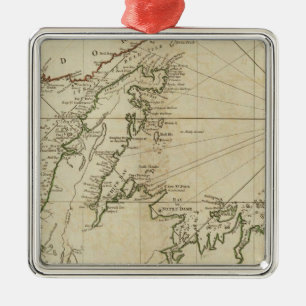 A General Chart Of The Island Of Newfoundland Metal Tree Decoration
