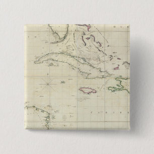 A General Chart of the West Indies 15 Cm Square Badge