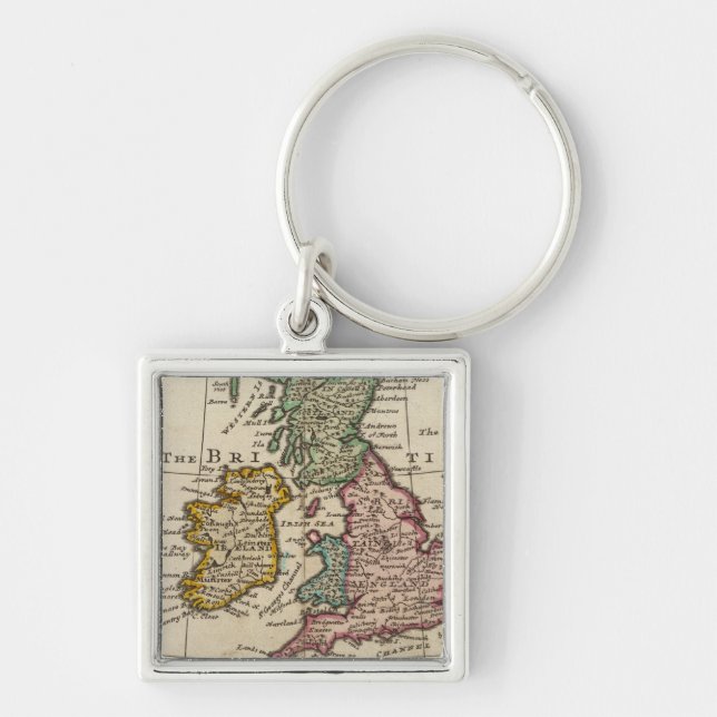 A general map of Great Britain and Ireland Key Ring (Front)
