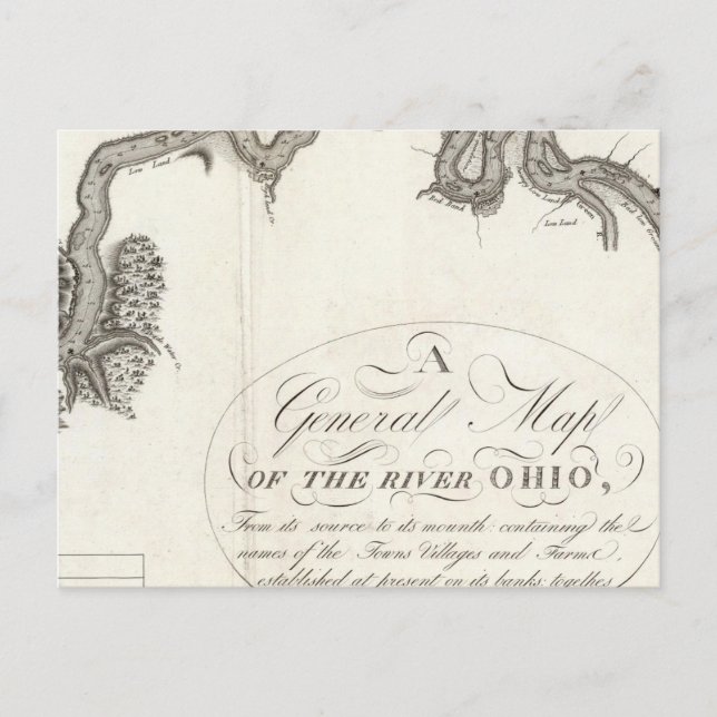 A General Map Of The River Ohio Postcard (Front)