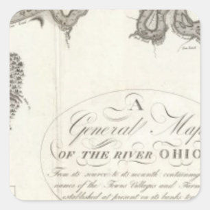 A General Map Of The River Ohio Square Sticker