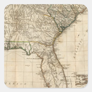 A General Map of the Southern British Colonies Square Sticker