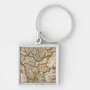A general map of Turkey in Europe Key Ring