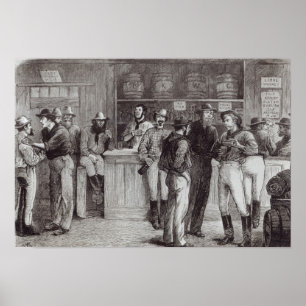 A general shout', inside a bush tavern, 1878 poster
