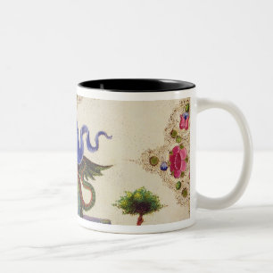 A Genie and Winged Monster Two-Tone Coffee Mug