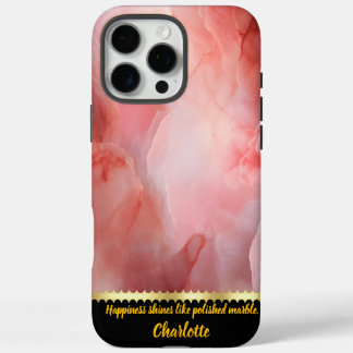 A gentle dance of soft pink marble textures iPhone 16 pro max case