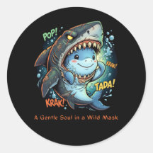 A Gentle Soul in a Wild Mask Cute shark