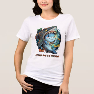 A Gentle Soul in a Wild Mask Cute shark Tri-Blend Shirt
