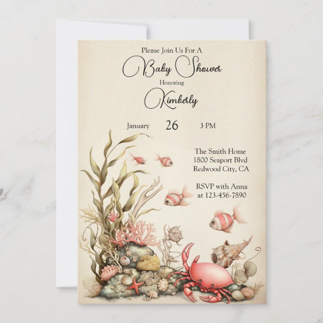 A Gentle Underwater World Invitation (Front)