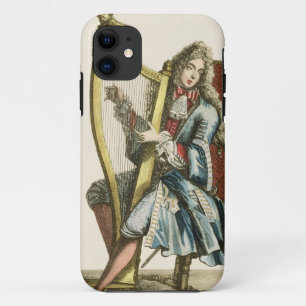 A gentleman playing the harp (engraving) iPhone 11 case