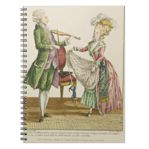 A gentleman playing the violin while a lady dances notebook