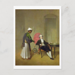 A Gentleman, possibly William Hickey, and his Indi Postcard