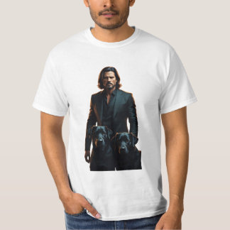 A Gentleman With His Two Black Dog T-Shirt