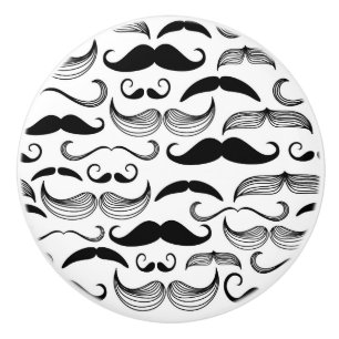 A Gentlemen's Club. Moustache pattern 2 Ceramic Knob