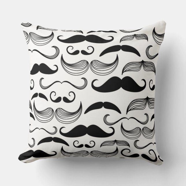 A Gentlemen's Club. Moustache pattern 2 Cushion (Front)
