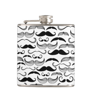 A Gentlemen's Club. Moustache pattern 2 Hip Flask