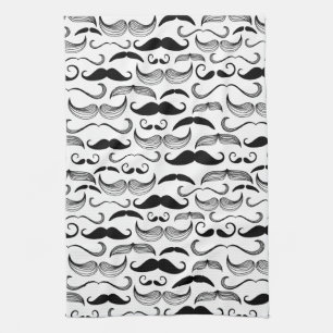 A Gentlemen's Club. Moustache pattern 2 Tea Towel