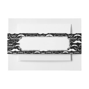 A Gentlemen's Club. Moustache pattern Invitation Belly Band