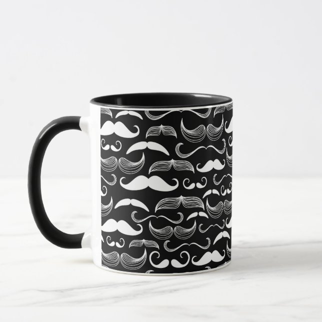 A Gentlemen's Club. Moustache pattern Mug (Left)