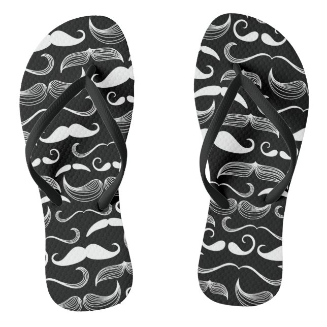 A Gentlemen's Club. Moustache pattern Thongs (Footbed)