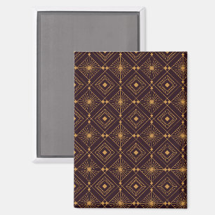 A geometric pattern featuring gold diamond shapes magnet