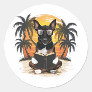 A German pull dog wearing horn-rimmed glasses(1) Classic Round Sticker