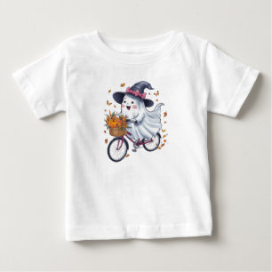 A ghost riding a bicycle baby T-Shirt