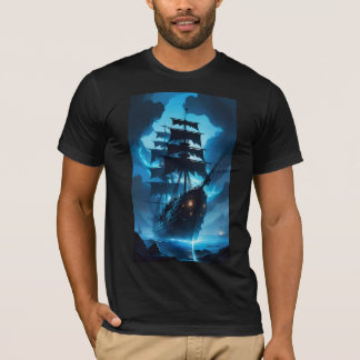 a ghost ship, a pirate ship, a foggy ship, the Fly T-Shirt