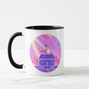 A ghost that lives on space mug