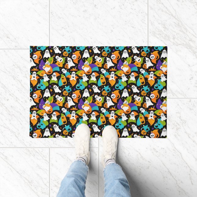 A Ghostly Halloween pattern Doormat (Indoor)