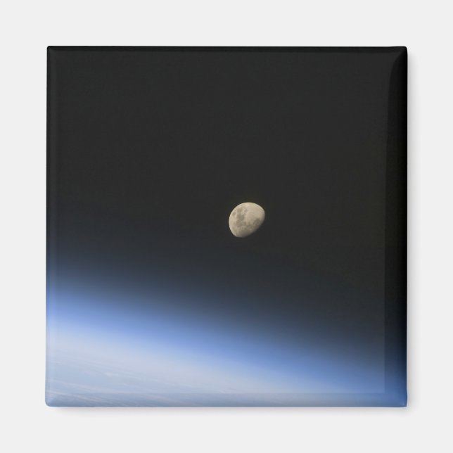 A gibbous moon visible above Earth's atmosphere 2 Magnet (Front)