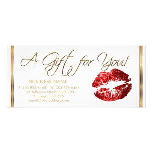 A Gift Certificate Pretty Red 💋 Lipstick on White