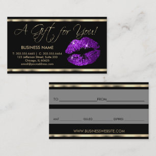 A Gift Certificate Purple Lipstick Business