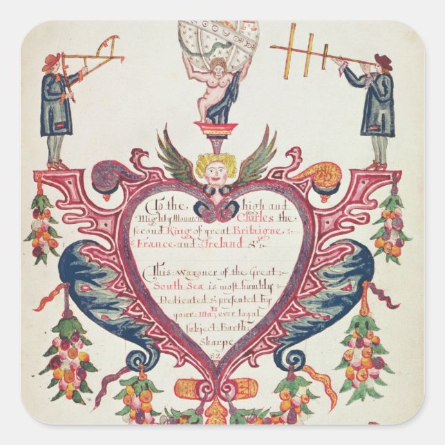 A gift dedicated to Charles II by Bartholomew Square Sticker (Front)