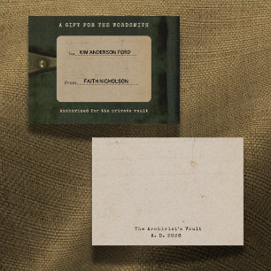 A Gift for the Wordsmith: Moss & Gold Flat Card