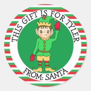 A Gift For To and From Cute Elf Gift Tag