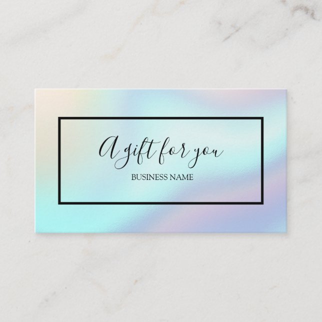 A Gift For You Chic Holographic Gift Certificate (Front)
