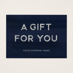 A Gift for You Navy Blue Silver Gift Certificate